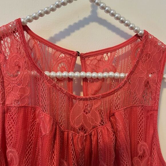Maurices Womens Tank Top Size 2X pink lace Modal Spring dainty Y2K summer femini - Picture 5 of 11